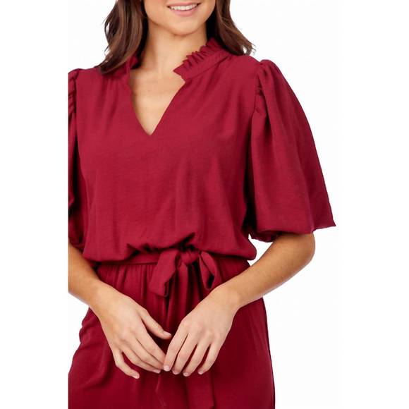 NEW MUDPIE annalise jumpsuit in berry - Picture 3 of 5